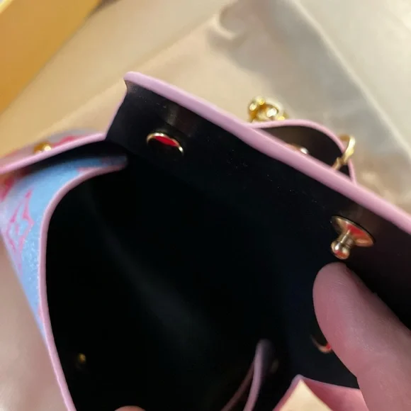 Pink Monogram Key Pouch/key chain- stamped on clasps- FULL INCLUSION- New - Picture 9 of 11